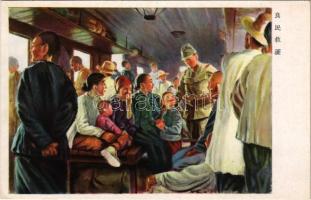 Japanese military propaganda art postcard