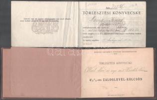 1904. "Egyesült Budapesti Fővárosi Takarékpénztár törlesztési könyvecske 4 1/2%-os záloglevélkö...