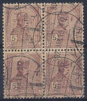 1900 Turul 5K négyestömb. RR! "FIUME"