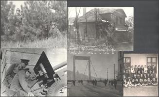 Vegyes fotó tétel 18 db. régi és új, Erzsébet híd, felvonulás, katonai fotók, stb érdekes darabok