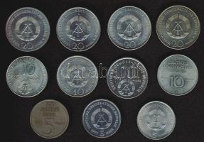 NDK 1969-75. 5M (3x) klf, 10M (3x) klf, 20M (4x) klf T:2,2/3 Összesen 10db!