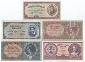 Vegyes, 9db-os Pengő bankjegytétel T:F közte több szép papír