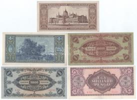 Vegyes, 9db-os Pengő bankjegytétel T:F közte több szép papír