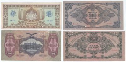 Vegyes, 9db-os Pengő bankjegytétel T:F közte több szép papír