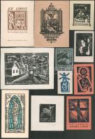 Klf. alkotól (Fery Antal, Menyhárt József stb.): 17 db ex libris és kisgrafika (többségében 1930-40 körül), klf. technikák, papír, részben jelzett, klf. méretekben
