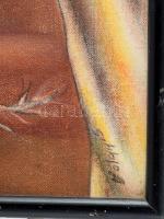 Völgyi Sándor (1949-2013): Lóportré. Olaj, vászon, faroston, jelzett. Fakeretben. 30x23,5 cm