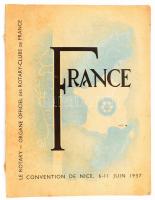 Rotary France. Convention de Nice, 6-11 Juin, 1937. Képes magazin, sérült gerinccel.