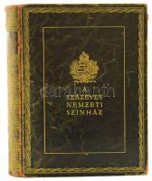 A százéves Nemzeti Színház. Az 1937/38-as centenáris év emlékalbuma. Bp. 1938, Pallas Irodalmi és Nyomdai Rt.,(Pallas-ny.), 351 p.+15 t. Rendkívül gazdag szövegközti és egész oldalas képanyaggal. Kiadói aranyozott egészbőr-kötésben, kopással a gerincen