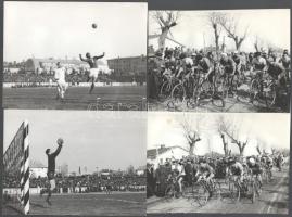 cca 1960 Román sportfotó tétel, síelők, labdarúgás, vívás stb. 12 db