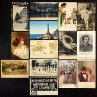 Régi képeslapok, főleg nyugat-európai városképek, kevesebb motívum, hozzá levelezőlapok, borítékok, kevés modern lap, 250-270 darab, karton dobozban. Érdemes megnézni!!