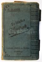 H. Schmid: Taktisches Handbuch. Mit zahlreichen Tafeln und Figuren im Texte. 14. Auflage. Wien, 1915, Selbstverlag Hugo Schmid. 510 p regiszteres. Katonai taktikai kézikönyv német nyelven, számos fekete-fehér illusztrációval, kihajtható mellékletekkel. Kiadói egészvászon-kötés, kissé kopott, sérült kötés