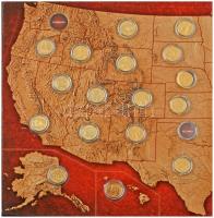 Amerikai Egyesült Államok 1999-2008. 1/4$ aranyozott Cu-Ni "50 Állam" (35xklf), nagyalakú ...