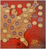 Amerikai Egyesült Államok 1999-2008. 1/4$ aranyozott Cu-Ni "50 Állam" (35xklf), nagyalakú ...