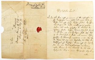 1822 Markos Antal táblabíró levele Désy Istvánhoz szabolcsi szolgabíróhoz, Pestre, német nyleven