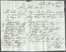 1825 Levél írsai Szabó Péter cs. és kir. hadnagy, később Pest megye táblabírájának Irsára, kinevezésekkel kapcsolatban, Széchy aláírással, kelt Pest, 1825