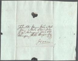 1825 Levél írsai Szabó Péter cs. és kir. hadnagy, később Pest megye táblabírájának Irsára, kinevezés...