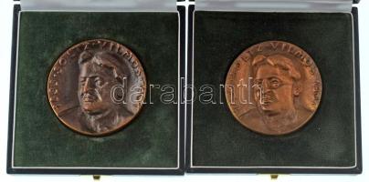 2006-2016. "Soltz Vilmos 1833-1901 / Országos Magyar Bányászati és Kohászati Egyesület" bronz emlékérem névre szólóan gravírozva, díszdobozban (2db) (66mm) T:AU