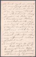 1876 Csabrendek, chernelházi Chernel Olivér (1839-1888) Zala vármegye főszolgabírájának autográf lev...