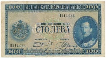 Bulgária / Szófia 1925. 100L "P 214,036" T:F Bulgaria / Sofia 1925. 100 Leva "P 214,036" C:F Krause P#46