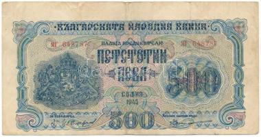 Bulgária 1945. 500L T:F Bulgaria 1945. 500 Leva C:F Krause P#71