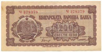 Bulgária 1948. 200L "Cs 378379" T:F erős papír Bulgaria 1948. 200 Leva "Ch 378379" C:F strong paper Krause P#75