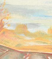 Lelkes András (1943-2009): Balaton. Olaj, vászon, jelzett, hátoldalán Képcsarnok Vállalat címkéjével...