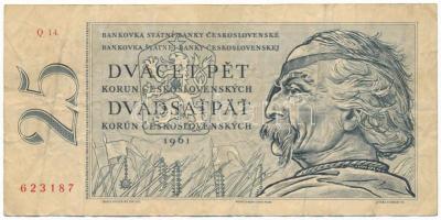 Csehszlovákia 1961 (1962). 25K "Q 14 623187" T:F Czechoslovakia 1961 (1962). 25 Korun "Q 14 623187" C:F Krause P#89