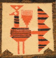 Németh Éva (1930-2019) textilművész: Pávás falitextil. Jó állapotban, 100x32 cm