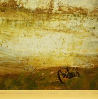 Mikus Ferenc (1938-): Horgász (Tiszapart?). Olaj, farost, jelezve jobbra lent. Fakeretben. 80x137 cm...