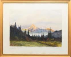 Olvashatatlan jelzéssel, feltehetően erdélyi magyar festő: Nagykőhavas, Erdély, 1960. Gouache, papír...