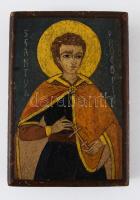 Szküthopoliszi Prokopiosz - kézzel festett ikon fa táblán, 15x10 cm