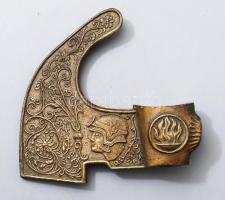 Nagyalföldi Kőolaj- és Földgáztermelő Vállalat bronz fokos, 13x13 cm