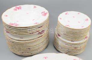 1919-1935 Rosenthal lilavirág mintás 104 részes étkészlet. 12 darab nagytányér d: 26 cm - 6 darab mé...