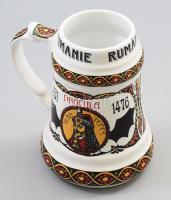 Dracula ábrázolásával sörös korsó, hibátlan, m: 17 cm