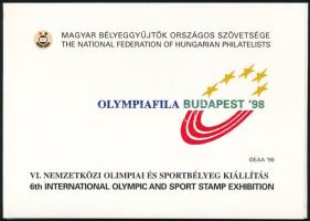 1998 Olympiafila 3 klf emlékív a hozzávaló próbanyomatokkal, eredeti tokban