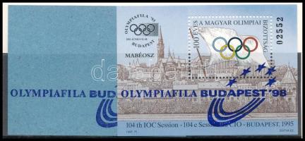 1998 Olympiafila 3 klf emlékív a hozzávaló próbanyomatokkal, eredeti tokban