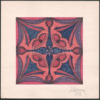 Koppány Frigyes (?-?): Formák, 1978. Filctoll, papír, jelzett, kartonra kasírozva. 16x16 cm