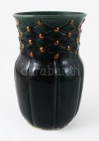 Kerámia váza, mázas, jelzett, kis kopással 22 cm