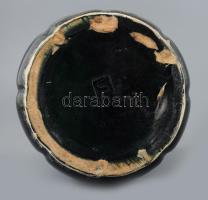 Kerámia váza, mázas, jelzett, kis kopással 22 cm