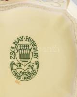 Zsolnay búzavirág mintás bonbonier, jelzett, hibátlan, 10,5x10,5 cm