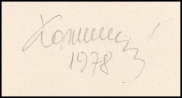 Koppány Frigyes (?-?): Geometria, 1978. Filctoll, papír, jelzett, kartonra kasírozva. 16x16 cm