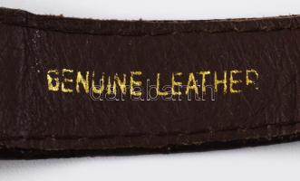 Doxa arany (Au) karóra, napkijelzéssel, 14k, jelzett, bőr szíjjal, hátoldalán MNK BM ajándékozási vé...