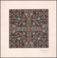 Koppány Frigyes (?-?): Geometrikus formák, 1978. Filctoll, papír, jelzett, kartonra kasírozva. 16x16 cm