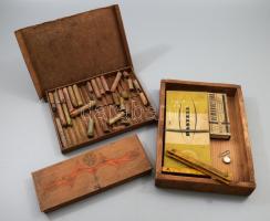 Régi pasztell kréta készletek, maradékok,