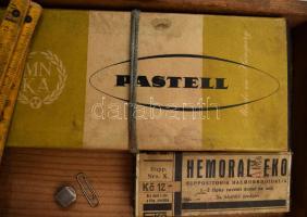 Régi pasztell kréta készletek, maradékok,