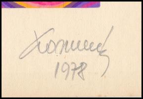 Koppány Frigyes (?-?): Hullámzó formák, 1978. Filctoll, papír, jelzett, kartonra kasírozva. 16x16 cm