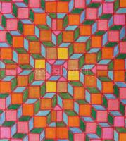 Koppány Frigyes (?-?): Geometrikus kompozíció, 1977. Filctoll, papír, jelzett, kartonra kasírozva. 1...