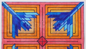 Koppány Frigyes (?-?): Geometrikus formák, 1978. Filctoll, papír, jelzett, kartonra kasírozva. 15x15...