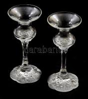 Rosenthal "Classic Rose" kristály design gyertyatartó pár, jelzett, hibátlan, m: 15,5 cm