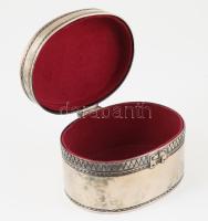 Bársony bélésű fém ékszeres doboz, 13x10x10 cm